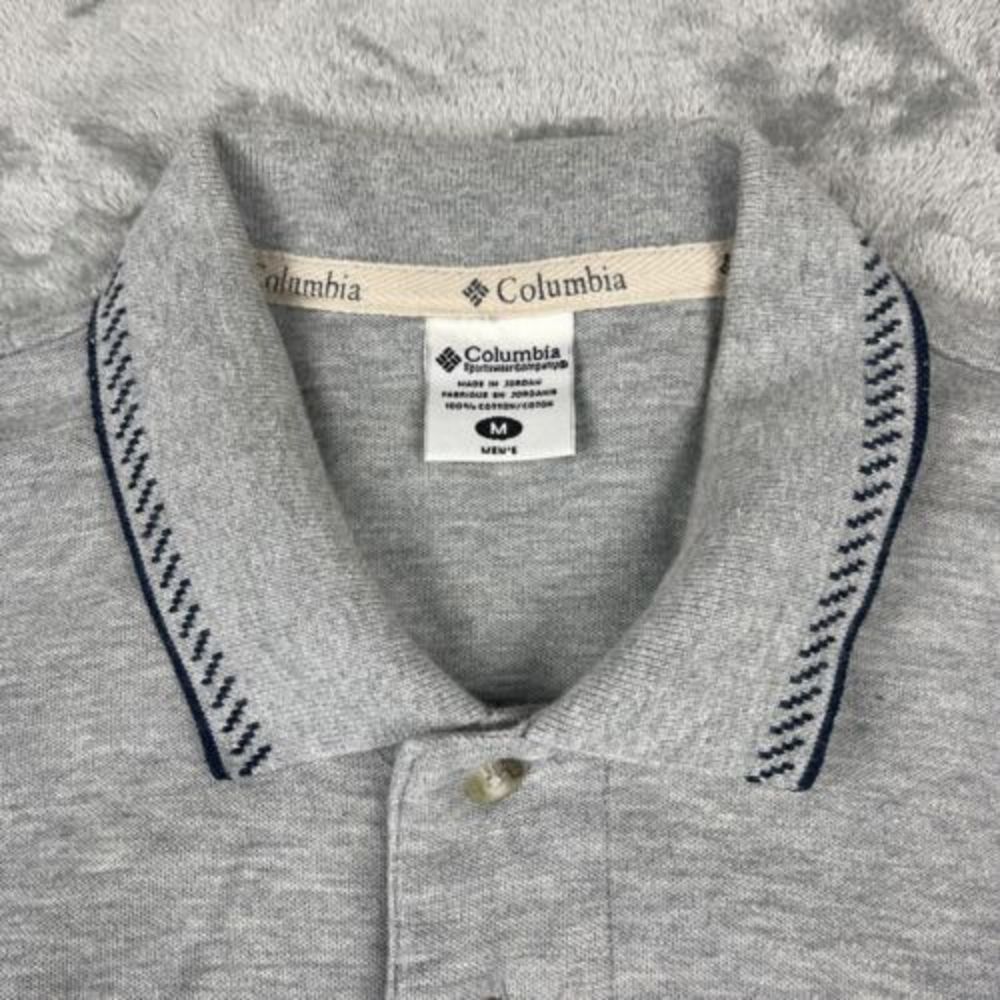 Vintage‎ Columbia Sportswear Polo Shirt Men's M Grey 100% Cotton - Picture 2 of 7
